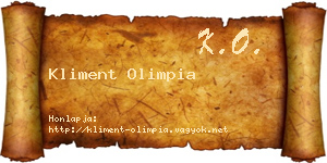 Kliment Olimpia névjegykártya